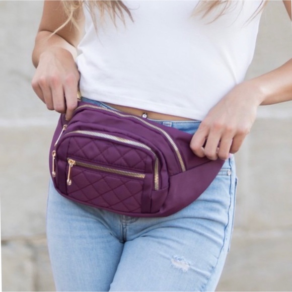 1 LEFT! Quilted Wear Anywhere Belt Bag Sling Bag Everyday Belt Bag - Picture 4 of 4